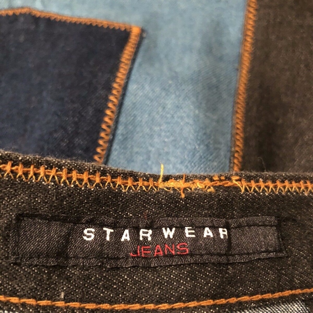 Long Patchwork Denim Skirt Modest Reverse Stitch - image 7